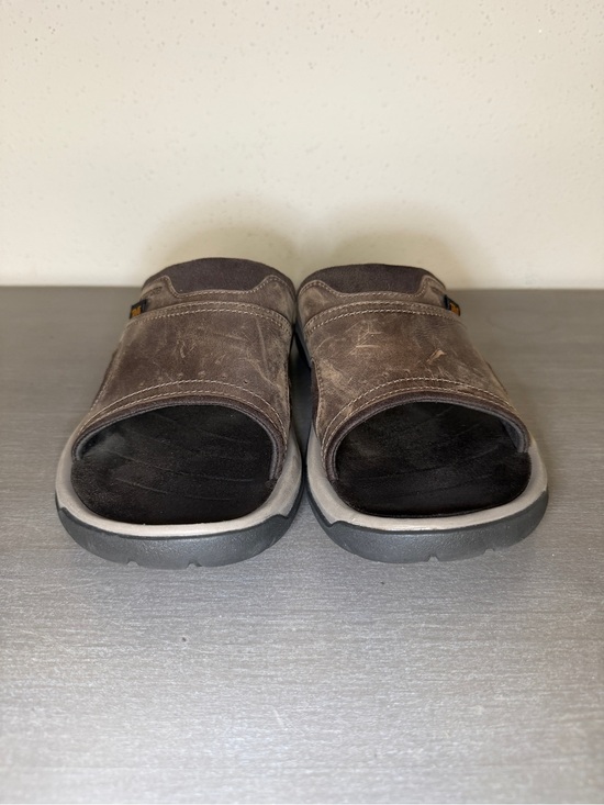 Teva Langdon Slides Mens Sz 9 Brown Waterproof Leather Comfort Slip On 1015150 main image 9